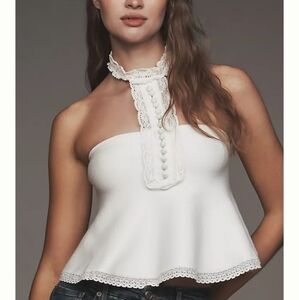 NWT Elegant White Lace Halter Top